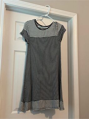 Just Love Black and White Striped Midi Dress